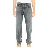 Graue Jeans mit entspannter Passform und Knopfleiste