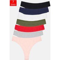 String Tanga Set mit Spitzenbesatz
