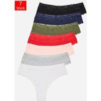 String Tanga Set mit Spitzenbesatz