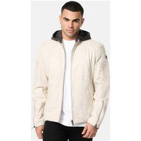 Lederjacke mit Kapuze im Biker-Stil