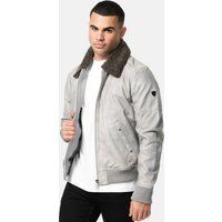 Lederjacke mit Kapuze im Biker-Stil