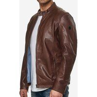 Herren braune Biker Lederjacke
