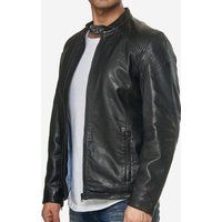 Herren braune Biker Lederjacke