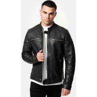 Herren Leder Biker Jacke