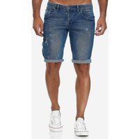 Herren Cargo Shorts aus Denim mit Used-Look