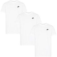 Klassisches weißes Baumwoll-T-Shirt im Dreierpack
