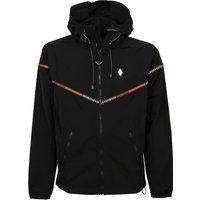 Schwarze Herren Windbreaker Jacke mit Kapuze