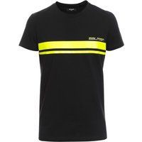 Herren Schwarzes T-Shirt mit Neonstreifen