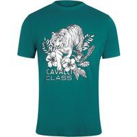 Baumwoll-T-Shirt mit Tiger-Blumen-Logo