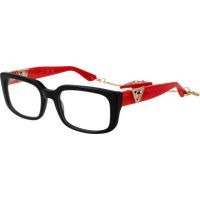 Rechteckige Vollrandbrille mit Kette
