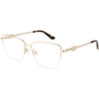 Goldfarbene, halbrandlose Metallbrille