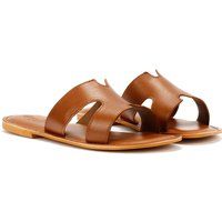 Tower Footwear Cut Out Damen Maultiere Aus Braunem Leder