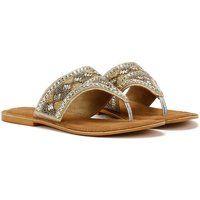 Tower Footwear Wide Vamp Toepost Damen Gold Sandalen