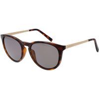 Runde Schildpatt-Sonnenbrille mit goldenen Bügeln
