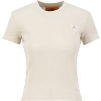 Figurbetontes geripptes Strick-T-Shirt