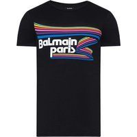 Schwarzes T-Shirt mit Regenbogen-Logo