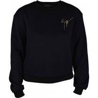 Kurzes Baumwoll-Sweatshirt mit Strasslogo