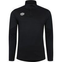 Schwarzes Trainings-Midlayer-Top mit halbem Reißverschluss