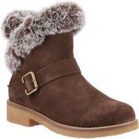 Hush Puppies Hannah Damen Winterstiefeletten aus Wildleder in Schokoladenfarbe