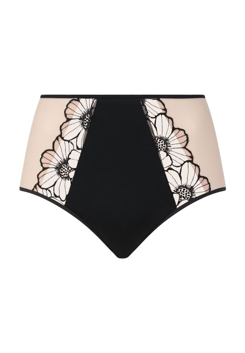 High-Waist Slip mit Blumenstickerei
