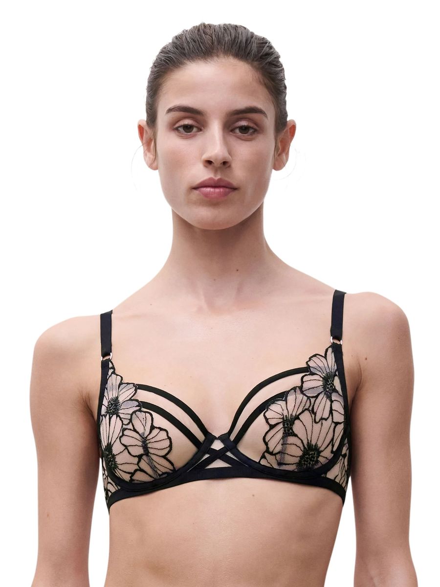 Balconette-BH mit Blumenstickerei und Bügel