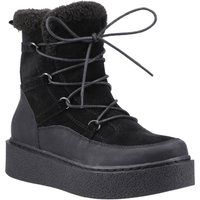 Hush Puppies Bronte Wildleder Damen Schwarz Winter Stiefeletten bis zur Kniehöhe