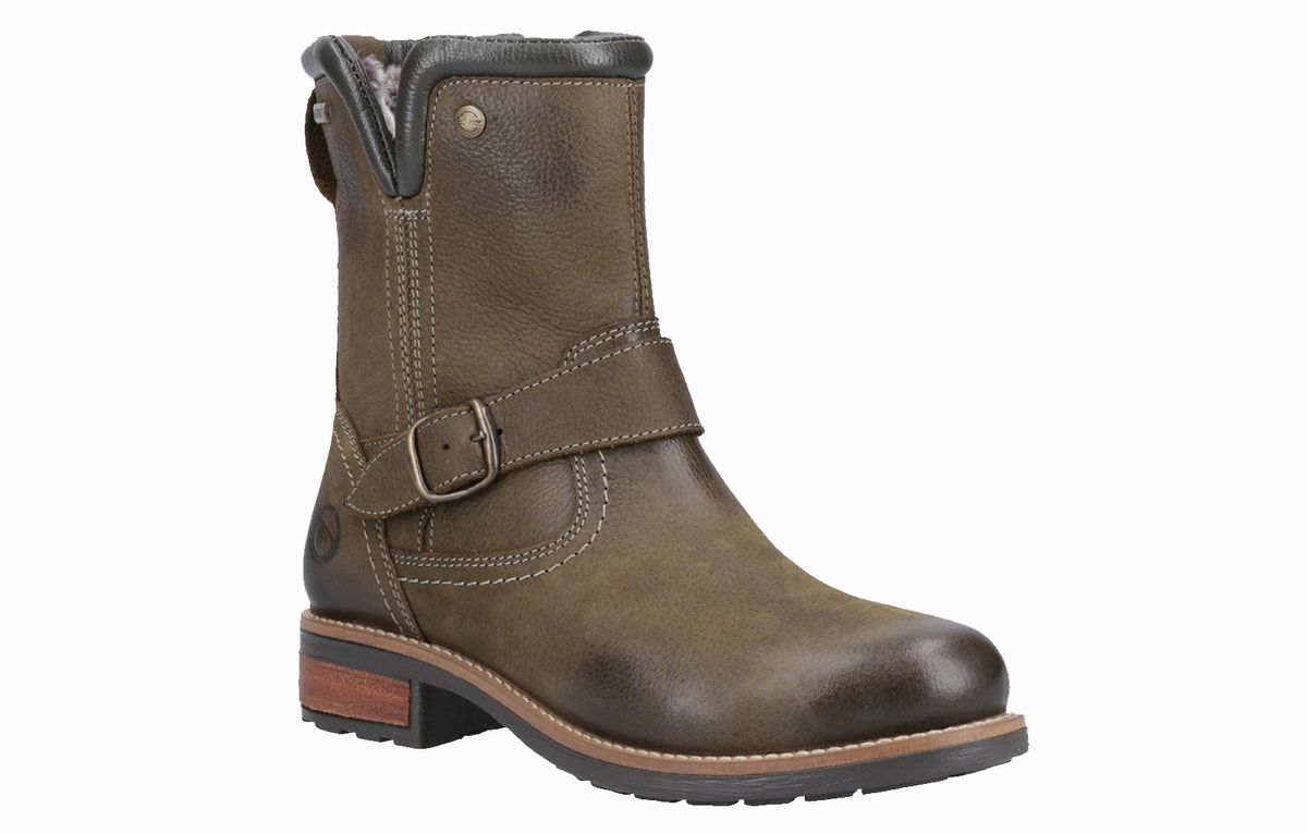 Wasserdichte Biker-Boots mit Kunstfellfutter