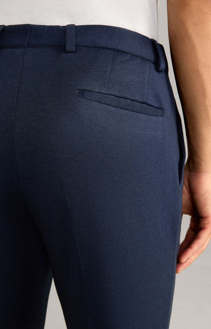 Alberto Bird marineblaue Jersey-Anzughose mit Bundfalten