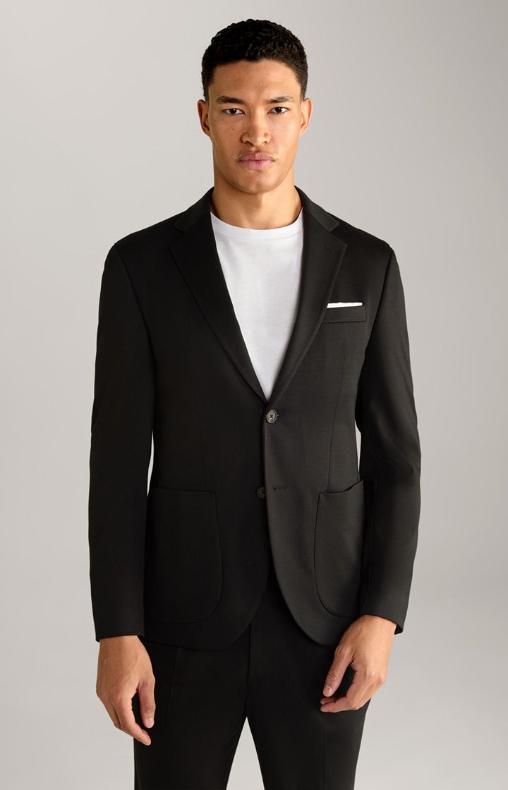 Modernes schwarzes Jersey-Strick-Sakko