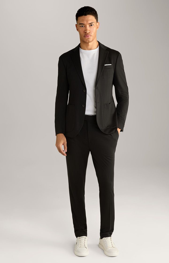 Modernes schwarzes Jersey-Strick-Sakko