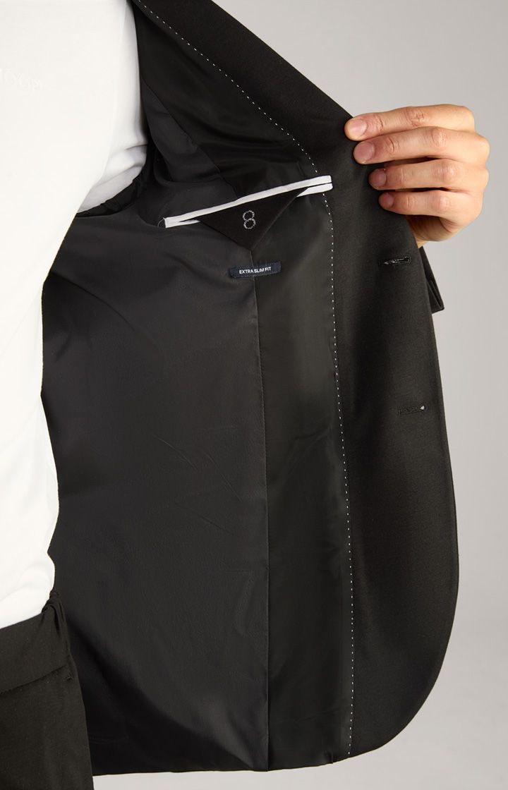 Modernes schwarzes Jersey-Strick-Sakko