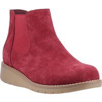 Hush Puppies Leonie Wildleder Damen Burgunder Flach Chelsea Stiefel