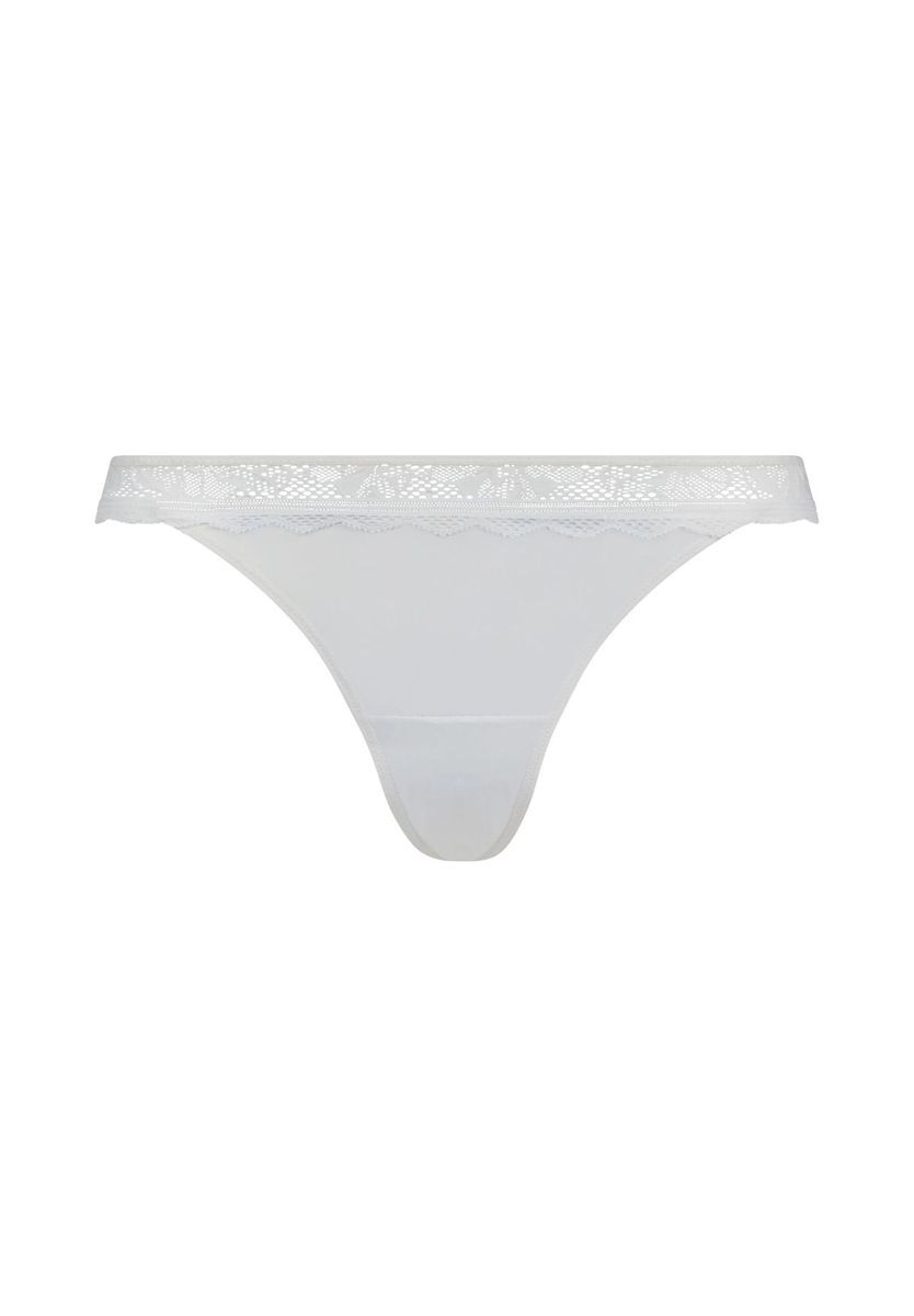 Tanga Slip mit Blumenmuster und Spitze
