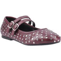 Hush Puppies Nixie Leder Damen Schuhe in Pflaumenfarbe