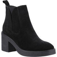 Hush Puppies Felicia Wildleder Damen Schwarze Absatz Chelsea Boots