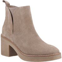 Hush Puppies Felicia Wildleder Damen Taupe Absatz Chelsea Stiefel