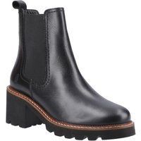 Hush Puppies Gaia Damen Schwarze Leder Stiefeletten mit Absatz