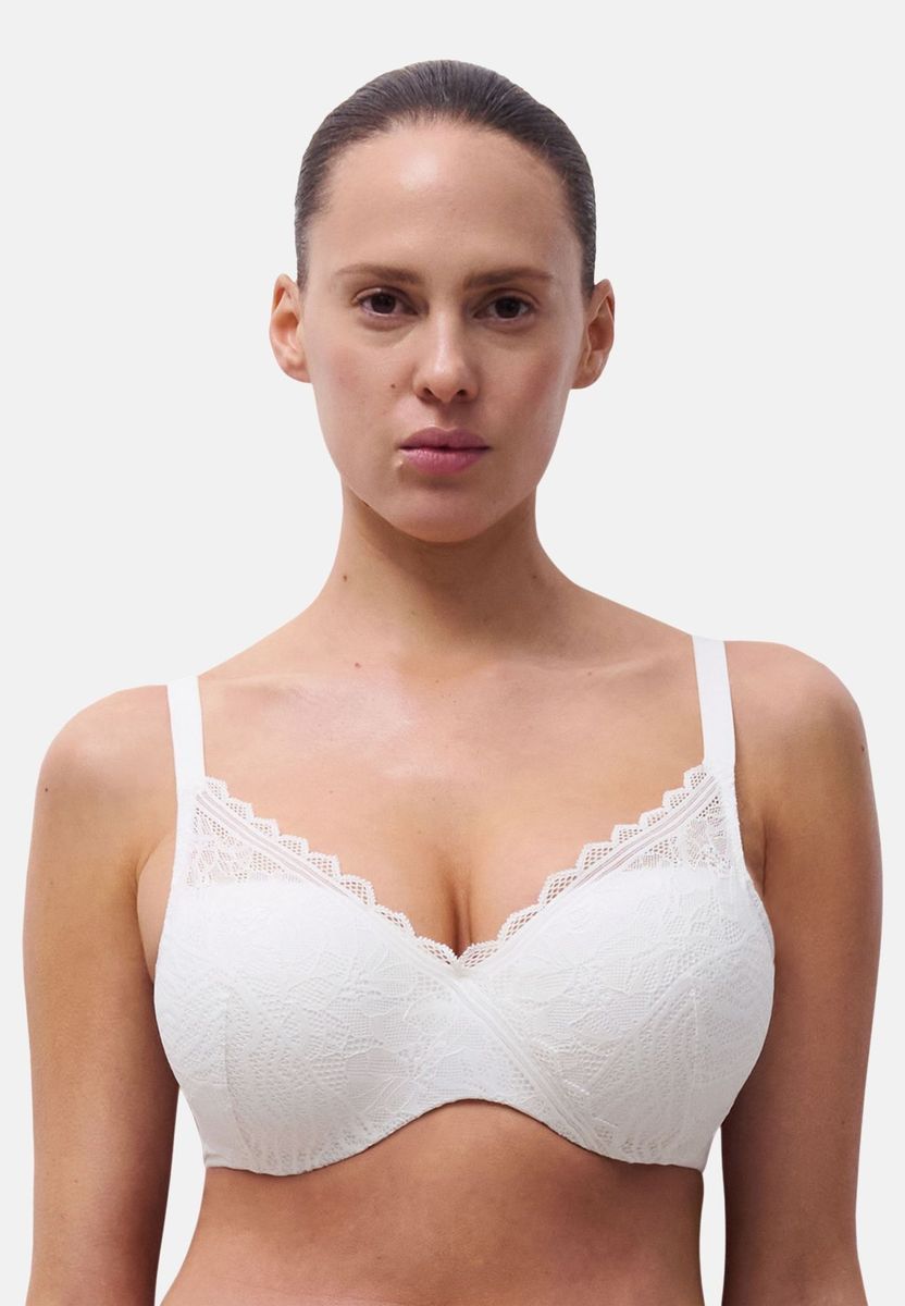 Nahtloser T-Shirt-BH mit floraler Spitze