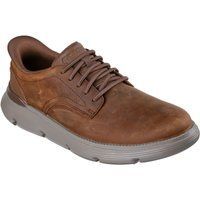 Skechers Garza Duran Leder Herren Schnürschuhe Dunkelbraun