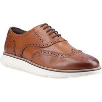 Hush Puppies Zach Leder Herren Tan/Weiß Brogues Schuhe