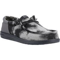 HEYDUDE Wally Funk Overdye Baumwoll Herren Mokassins Schuhe Schwarz/Graugranit