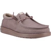 HEYDUDE Wally Stretch Canvas Baumwolle Herren Mokassins Schuhe in tiefem Taupe