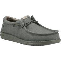 HEYDUDE Wally Stretch Canvas Baumwoll Herren Mokassins Schuhe in Dunkelgrün