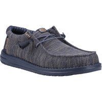 HEYDUDE Wally Stretch Mesh Polyester Herren Marineblau Blazer Mokassins Schuhe