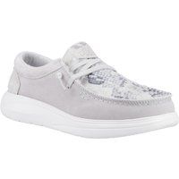 HEYDUDE Wendy COMF Leder Damen Graue/Schlangen Mokassins Schuhe