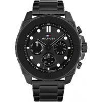 Moderne schwarze Chronograph-Uhr Edelstahl