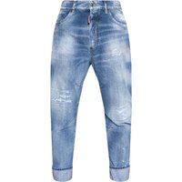 Blaue Distressed Combat Jeans