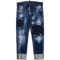 Distressed Patchwork Sailor Jeanshose