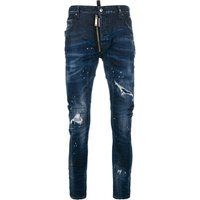 Distressed Slim-Fit Biker Jeans