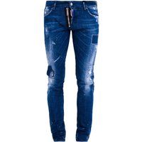 Schmale Distressed Jeanshose aus Denim